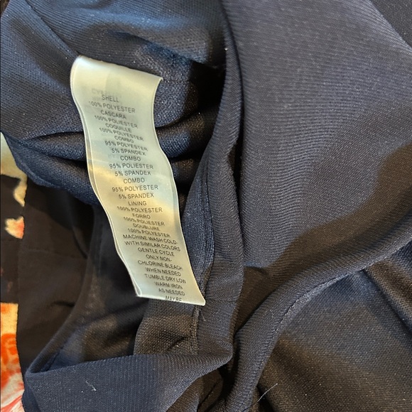 Vince Camuto Navy and Pink Floral Blouson Jumpsuit - Picture 8 of 8